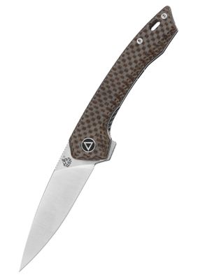 Taschenmesser Leopard, satinierte Klinge Brauner texturierter Micarta Griff