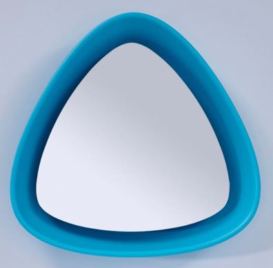 Casa Padrino Luxus Designer Spiegel Blau 64 x H. 63 cm - Designer Wandspiegel mit Lic