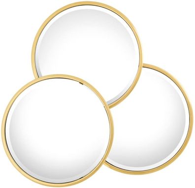 Casa Padrino Luxus Designer Edelstahl Spiegel / Wandspiegel Gold 95 x H. 90 cm - Desi