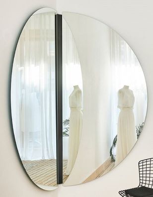 Casa Padrino Luxus Eckspiegel Schwarz 150 x 3,5 x H. 150 cm - Eck Wandspiegel - Hotel