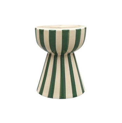 Hocker / Beistellhocker aus Keramik in Beige/Grün