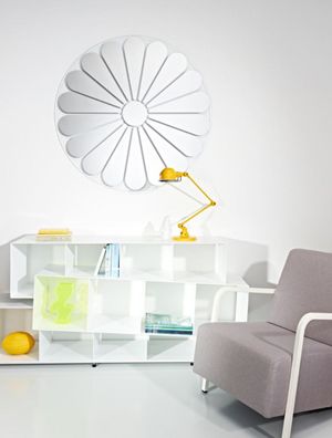Casa Padrino Luxus Wandspiegel mit Blumenmotiv Ø 105 cm - Designer Spiegel