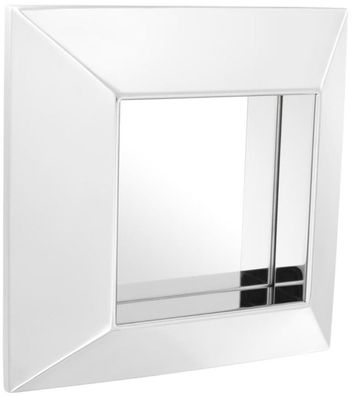 Casa Padrino Luxus Spiegel Silber 31 x 7 x H. 31 cm - Edelstahl Wandspiegel