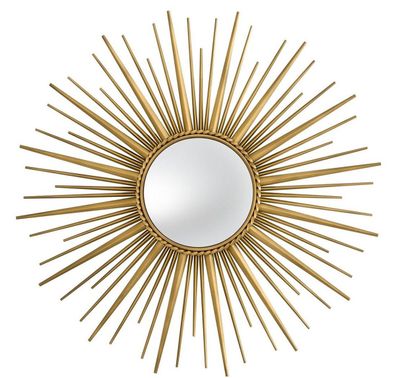 Casa Padrino Luxus Spiegel Antik Gold Ø 96 cm - Edelstahl Wandspiegel mit konvexem Sp