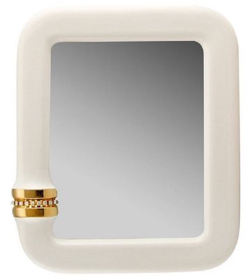 Casa Padrino Luxus Spiegel Elfenbeinfarben / Gold 70 x 8 x H. 80 cm - Rechteckiger Ke