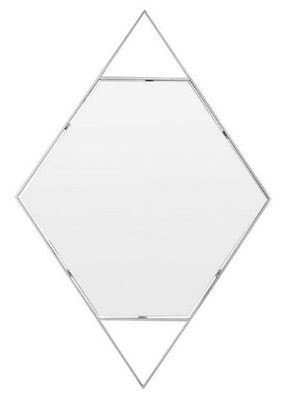 Casa Padrino Designer Wandspiegel Silber 81 x H. 119 cm - Edelstahl Spiegel in Form e