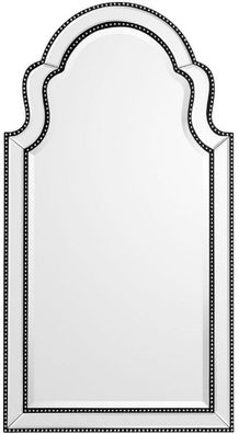 Casa Padrino Luxus Mahagoni Wandspiegel Schwarz / Silber 80 x H. 150 cm - Wohnzimmer