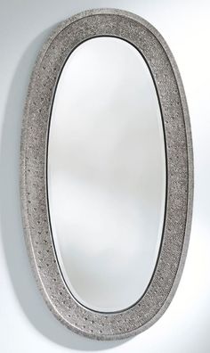 Casa Padrino Luxus Spiegel Silber 89 x 5 x H. 170 cm - Eleganter Ovaler Wandspiegel
