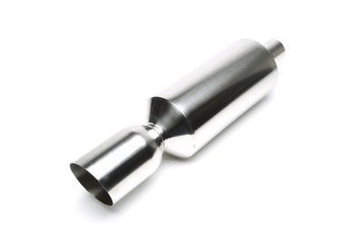 TA Technix Edelstahl Sportendschalldämpfer Universal 115MM RUND SCHARF SCHRÄG