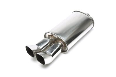 TA Technix Edelstahl Sportendschalldämpfer Universal 2 X 85 X 70MM DTM SCHARF