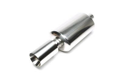 TA Technix Edelstahl Sportendschalldämpfer Universal 100MM RUND GLATT