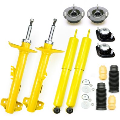 4 SPORT-STOßDÄMPFER VORNE + HINTEN + Domlager + Staubschutz FÜR BMW E36 Compact