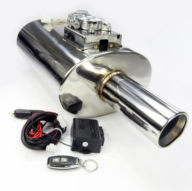 3,5" / 89MM Klappenauspuff Klappen-schalldämpfer MIT Auspuff-klappe, Endtopf