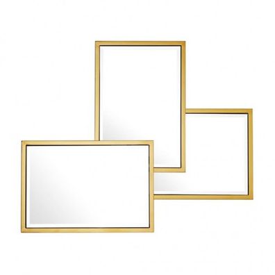 Casa Padrino Luxus Spiegel Neo Klassisch 80 x H 96 cm Edelstahl Goldfarben - Wandspie