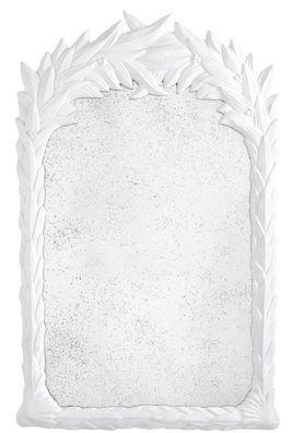 Casa Padrino Luxus Spiegel Weiß / Antikes Spiegelglas 82 x 5 x H. 130 cm - Wandspiege