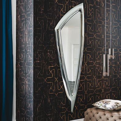 Casa Padrino Luxus Designer Spiegel 75 x 8 x H. 215 cm - Wandspiegel mit Rahmen aus g