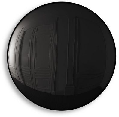 Casa Padrino Luxus Spiegel Schwarz Ø 91 cm - Runder konvexer Wandspiegel - Luxus Möbe