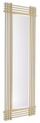 Casa Padrino Luxus Edelstahl Wandspiegel Messingfarben 80 x 3 x H. 220 cm - Wohnzimme