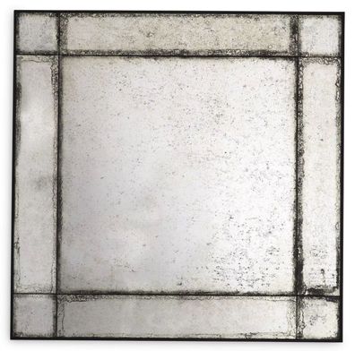 Casa Padrino Luxus Wandspiegel 100 x 3 x H. 100 cm - Quadratischer Spiegel mit Mahago