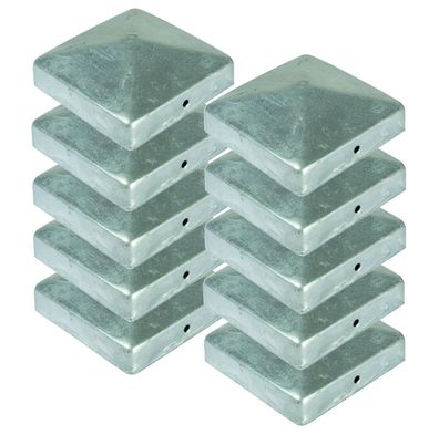 10x Pfostenkappe Pyramide 71x71 mm Zaunkappe Zierkappe Pfahl Kappe feuerverzinkt