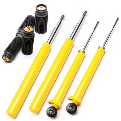 4 SPORT-STOßDÄMPFER VORNE + HINTEN + 4X Staubkappen - AUDI 80 B4, 91-94