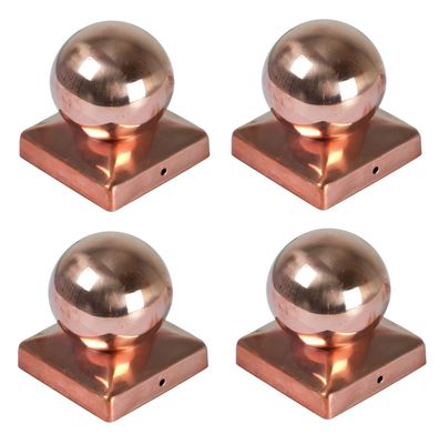 4x Kupfer Pfostenkappe Kugel 90x90 mm Zaunkappe Zierkappe Pfahl Kappe Abdeckung