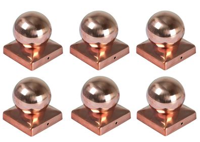 6x Kupfer Pfostenkappe Kugel 90x90 mm Zaunkappe Zierkappe Pfahl Kappe Abdeckung