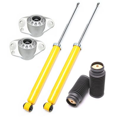 2 SPORT-STOßDÄMPFER HINTEN + Domlager + Staubschutz - VW GOLF 4 Plattform