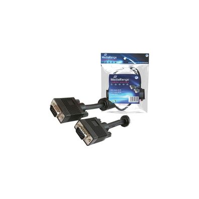MediaRange VGA-Kabel D-Sub15 -> D-Sub15 St/St 5,00m schwarz Blister