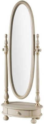 Casa Padrino Luxus Barock Standspiegel Elfenbeinfarben / Gold 62 x 37 x H. 169 cm - O