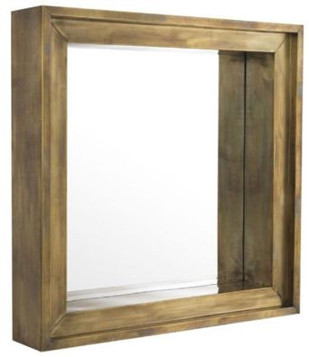 Casa Padrino Luxus Wandspiegel Vintage Messingfarben 100 x 20 x H. 100 cm - Wohnzimme