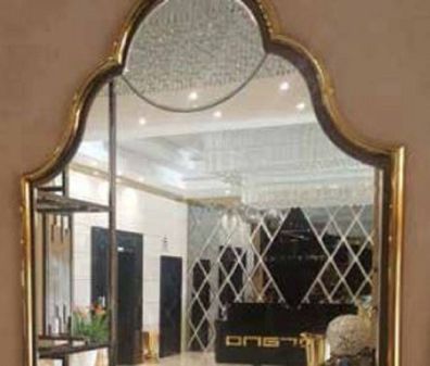Casa Padrino Luxus Art Deco Wandspiegel Gold 53 x 3 x H. 98 cm - Eleganter Wohnzimmer