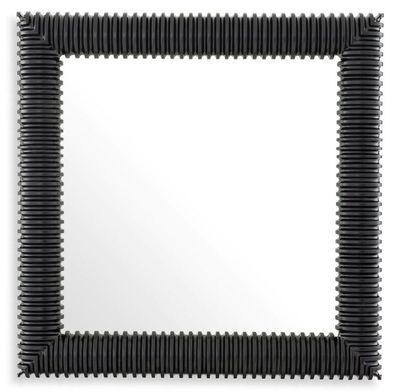 Casa Padrino Luxus Wandspiegel Schwarz 100 x 6 x H. 100 cm - Quadratischer Spiegel mi