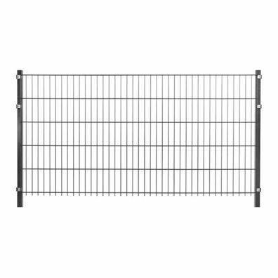 Einstab Zaun 2000x1250mm anthrazit New-System Zaunfeld Gartenzaun Garten Zaun