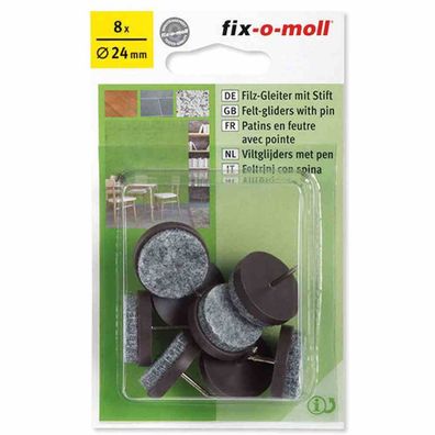 Filzgleiter m. Stift br.24mm 8 Stück