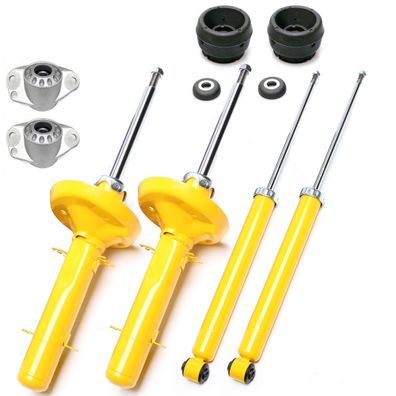 4X SPORT-STOßDÄMPFER Gasdruck VORNE HINTEN + 4 Domlager - AUDI A3 LEON GOLF IV