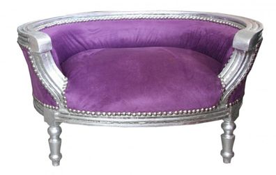 Barock Hunde & Katzen Sofa Lila / /ilber Hundebett & Katzenbett