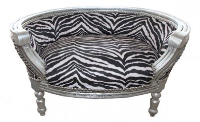 Barock Hunde & Katzen Sofa Zebra / /ilber Hundebett & Katzenbett