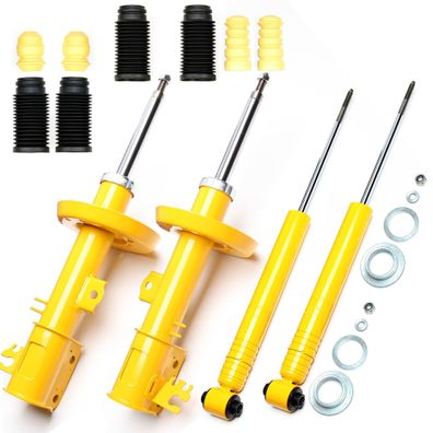4X SPORT-STOßDÄMPFER Gasdruck VORNE HINTEN + 4X Staubkappen - OPEL VECTRA B