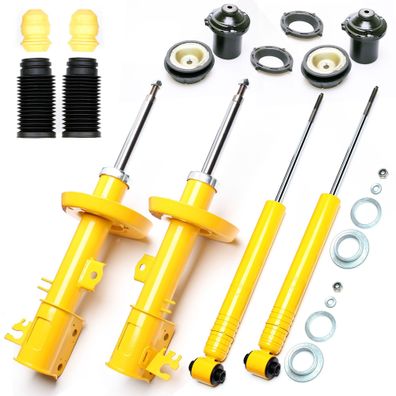 4X SPORT-STOßDÄMPFER Gasdruck VORNE HINTEN + 2 Domlager + Staubkappen - VECTRA B