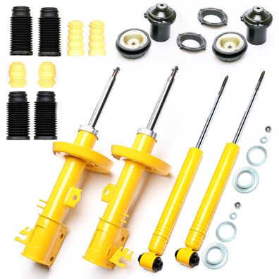4X SPORT-STOßDÄMPFER Gasdruck VORNE HINTEN + Domlager + Staubkappen - VECTRA B