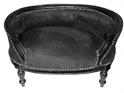 Barock Hunde & Katzen Sofa Schwarz / /chwarz Hundebett & Katzenbett