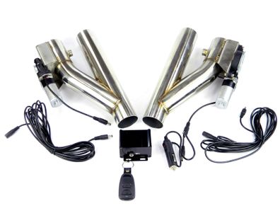 DUALES Klappenauspuff-system / 2-ER SET, Edelstahl + Fernbedienung, 50MM 2" ZOLL