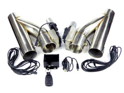 DUALES Klappenauspuff-system 2-ER SET Edelstahl + Fernbedienung 70MM 2,75" ZOLL