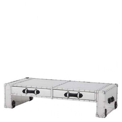 Casa Padrino Couchtisch Vintage Metal Aluminium Mod2 - Coffee Table - Alu Salon Tisch