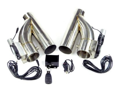 DUALES Klappenauspuff-system / 2-ER SET, Edelstahl + Fernbedienung, 76MM 3" ZOLL