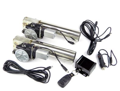 DUALES Klappenauspuff-system / 2-ER SET, Edelstahl + Fernbedienung, 50MM GERADE