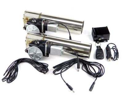 DUALES Klappenauspuff-system / 2-ER SET, Edelstahl + Fernbedienung, 63MM GERADE