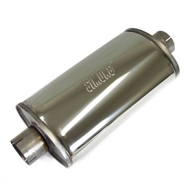 SIMONS Universal Edelstahl Schalldämpfer TOPF Auspuff LEISE - "TURBOLIGHT" 76MM