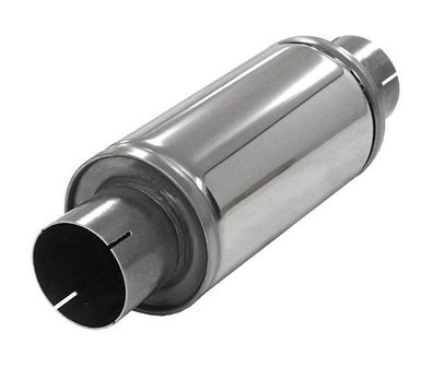 SIMONS Universal Edelstahl Schalldämpfer TOPF Auspuff LEISE - "TURBONETT" 76MM
